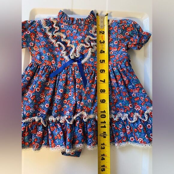 Vintage Coquette Retro Floral Ruffle Kid Baby Formal Holiday Dress:Thanksgiving - Picture 13 of 13